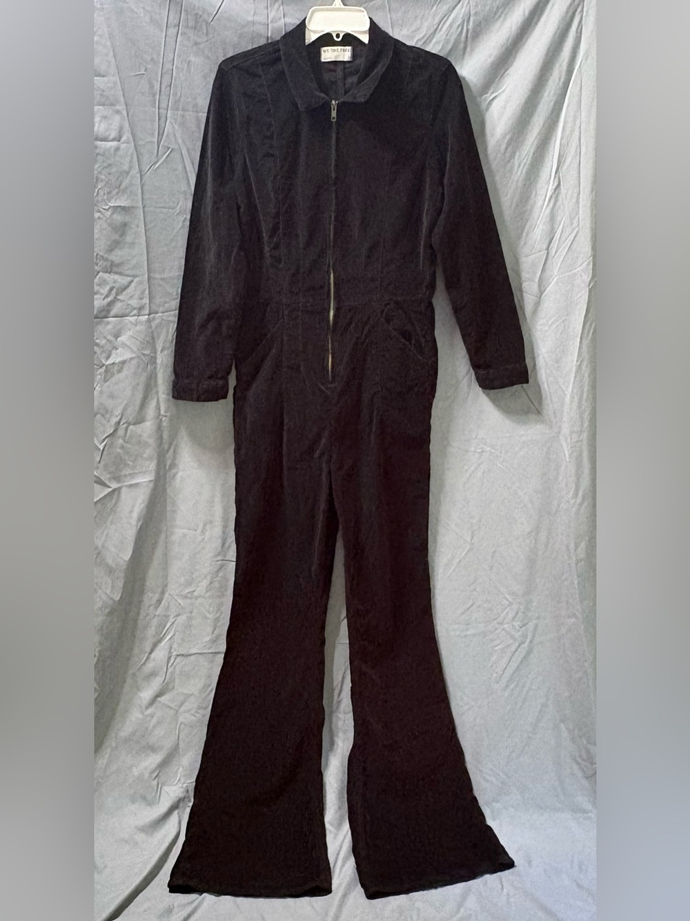 Free People We The Free Black Jayde Corduroy Flare Leg Jumpsuit